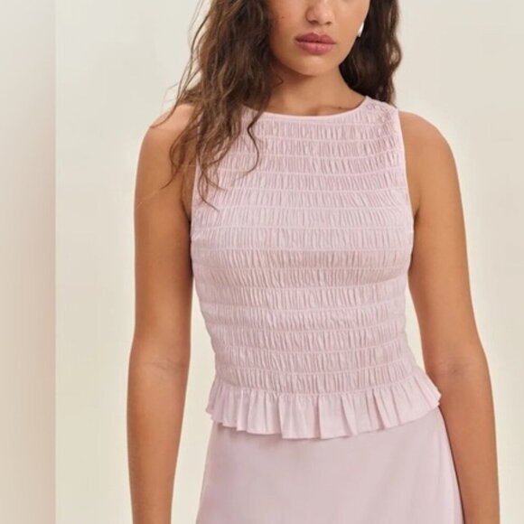 NEW Reformation Laguna Two Piece Matching Midi Set Cherry Blossom Pink US 4 UK 8 - Picture 4 of 16